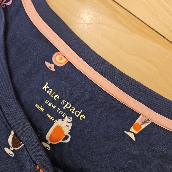 Kate Spade Navy Pajamas with Cocktail Motif - Picture 2 of 2